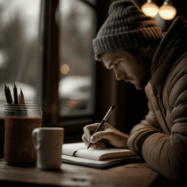 Person writing in a journal, reflecting on thoughts and emotions, as a therapeutic tool for managing anxiety