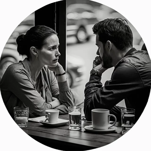 Two individuals engaged in a conversation, practicing active listening for effective communication and reduced anxiety in social situations