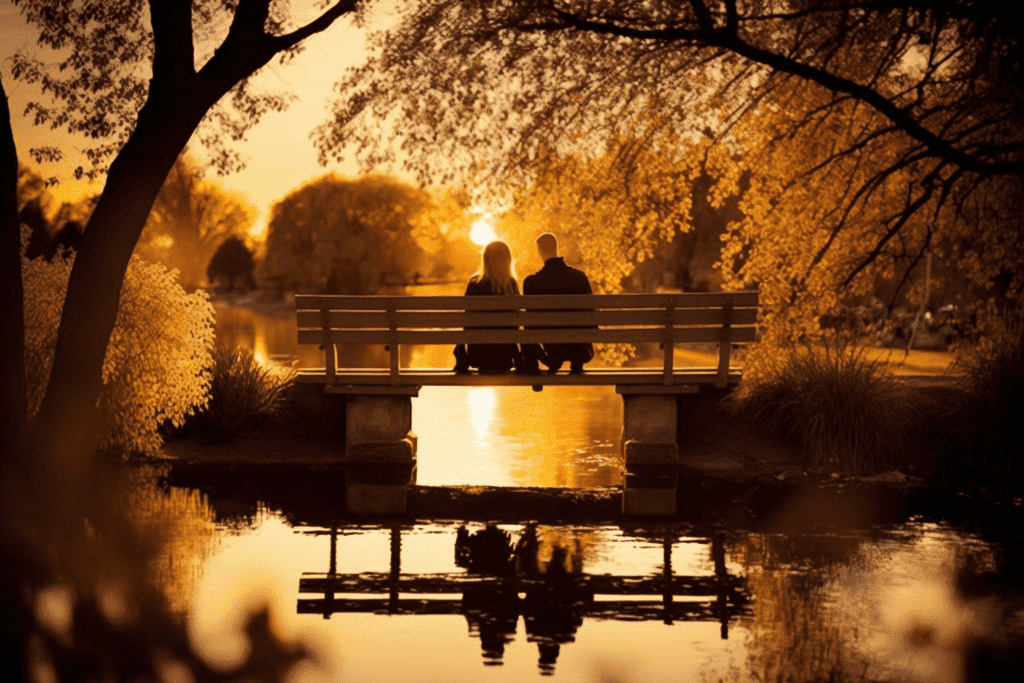Couple holding hands with a bridge in the background, representing rebuilding their relationship through couples therapy